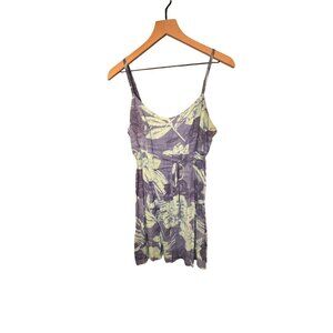 Jams World Womens Floral Spaghetti Strap Dress Large Blue Rayon Casual Summer Dr